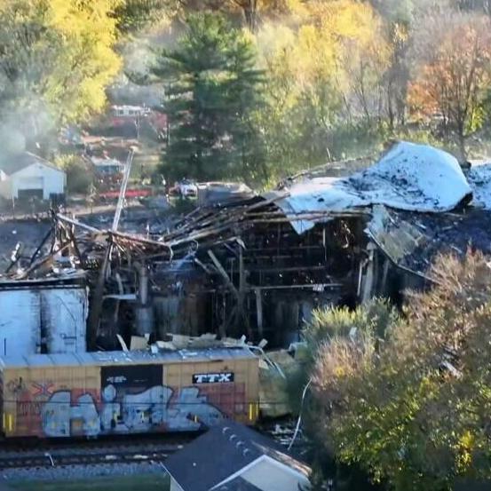 Drone image of plant explosion in Clifton neighborhood - 11.12.24